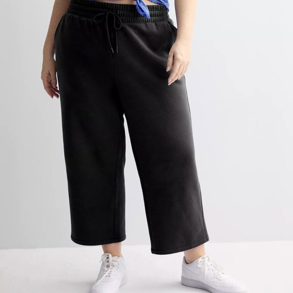 Tek gear black ultra soft fleece cropped pants size women’s 3x nwt